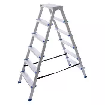 Стремянка алюминиевая STAIRS двухсекционная 2x6 ступеней AS206