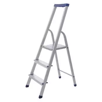 Стремянка алюминиевая STAIRS ЛЮКС односекционная с органайзером 3 ступени AS03LX