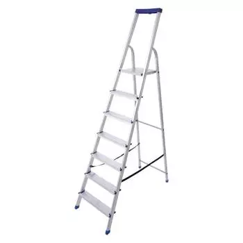Стремянка алюминиевая STAIRS ЛЮКС односекционная с органайзером 7 ступеней AS07LX