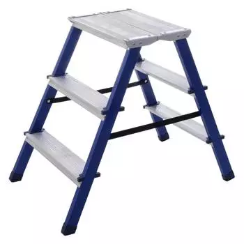 Стремянка стальная STAIRS двухсекционная с мини-платформой 2x3 ступени CMP203