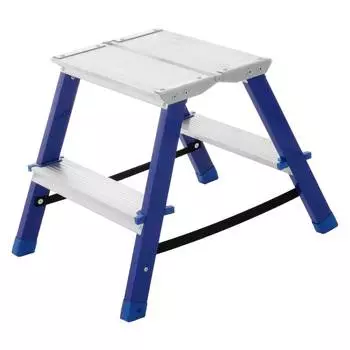 Стремянка стальная STAIRS двухсекционная с мини-платформой 2x2 ступени CMP202