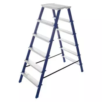 Стремянка стальная STAIRS двухсекционная с мини-платформой 2x6 ступеней CMP206