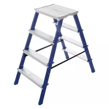 Стремянка стальная STAIRS двухсекционная с мини-платформой 2x4 ступени CMP204