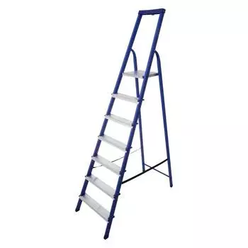 Стремянка стальная STAIRS ЛЮКС односекционная с органайзером 7 ступеней CS07LX