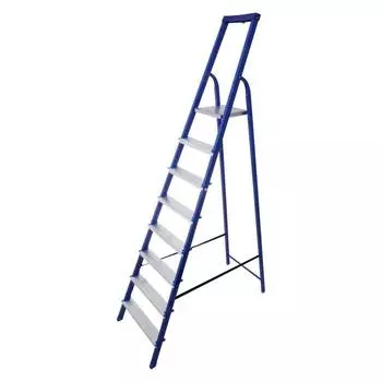 Стремянка стальная STAIRS ЛЮКС односекционная с органайзером 8 ступеней CS08LX