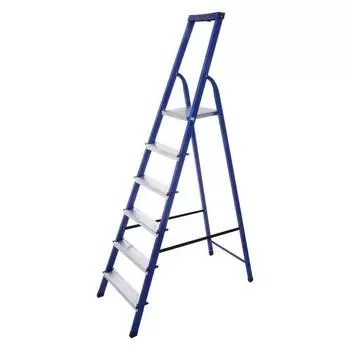 Стремянка стальная STAIRS ЛЮКС односекционная с органайзером 6 ступеней CS06LX