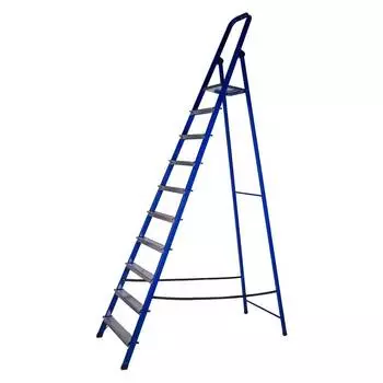 Стремянка стальная STAIRS односекционная с алюминиевыми ступенями 10 ступеней CS10