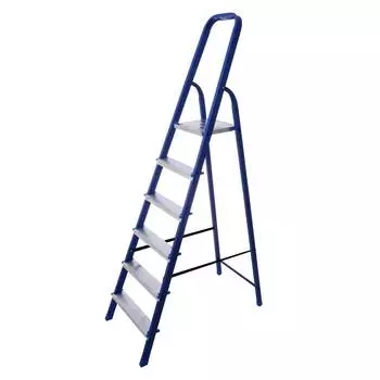 Стремянка стальная STAIRS односекционная с алюминиевыми ступенями 6 ступеней (CS06)