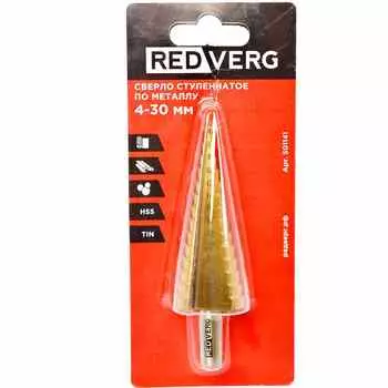 Сверло по металлу REDVERG HSS TIN 4-30мм ступенчатое (501141)