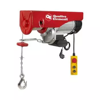 Таль электрическая QUATTRO ELEMENTI TL-1000 1600 Вт, 500/1000 кг, трос 12 м, блок полиспаст в компл.