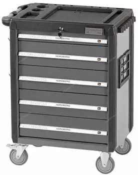 Тележка инструментальная, 5 выдвижных ящиков, серая NORDBERG T5N(G)