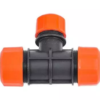 Тройник для шланга ЖУК цанговый 1/2" - 3/4" - 3/4"