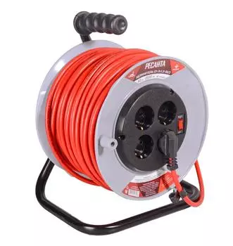 Удлинитель силовой на катушке Ресанта СУ-3х1,5-50/2 (с выкл., 4 розетки)