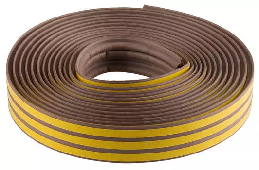 ЗУБР 16 м, P-профиль, коричневый, самоклеящийся резиновый уплотнитель (40932-016)