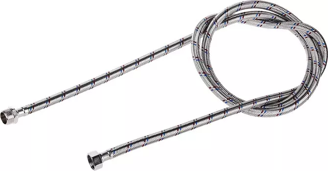 ЗУБР 1/2, 2 м, гайка-штуцер, гибкая подводка для воды (51005-G/S-200)