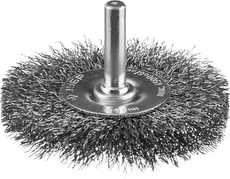 ЗУБР 63 мм, витая, стальная проволока 0.3 мм, щетка дисковая для дрели, Профессионал (35198-063)