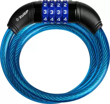 ЗУБР 950 мм, d 10 мм, кодовый, с изменяемым кодом, тросовый замок, Профессионал (37262-95)
