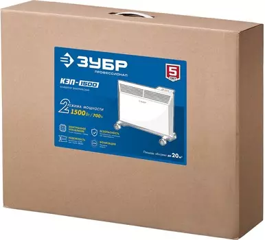 ЗУБР ПРО серия 1.5 кВт, электрический конвектор, Профессионал (КЭП-1500)