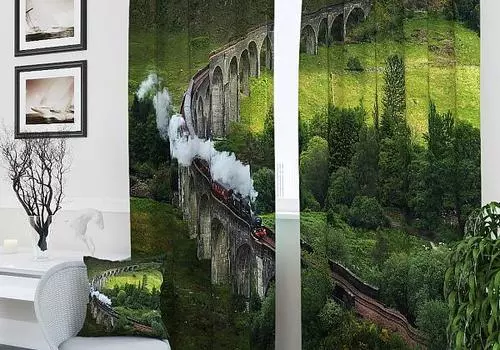 Паровоз на мосту