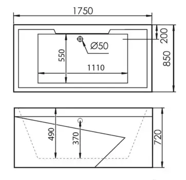 Акриловая ванна Gemy 175х85 G9065 K L белый