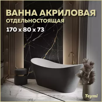Акриловая ванна Teymi Ellie 170х79.5 T130118 черный матовый