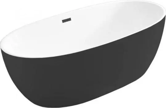 Акриловая ванна Vincea VBT-405-1700MB, слив-перелив в комплекте, черный матовый