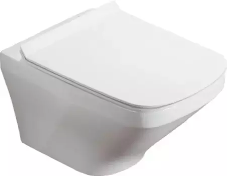 Безободковый подвесной унитаз SantiLine, сиденье микролифт, цвет белый, SL-5003