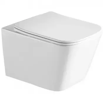 Безободковый подвесной унитаз SantiLine, сиденье микролифт, цвет белый, SL-5007