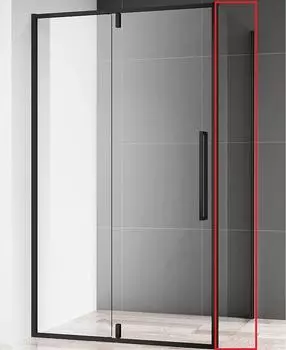 Боковая стенка AQUAme 80 AQM7111-2, профиль черный, стекло прозрачное