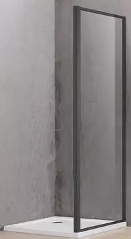 Боковая стенка Aquatek 90 AQ ARI WA 09020BL, профиль черный, стекло прозрачное