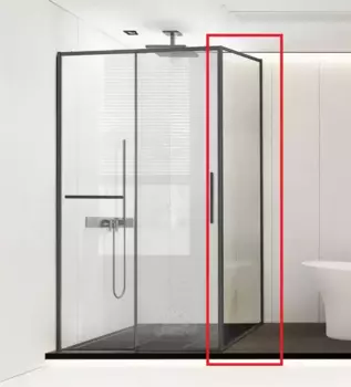 Боковая стенка Vincea Slim Soft VSG-1SS900CLGM 90 см, вороненая сталь, стекло прозрачное