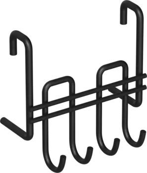 Держатель на рейлинг Domaci Феррара D21361 с крючками, черный муар