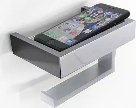 Держатель туалетной бумаги 3SC SK 3.0 SK06XSL с полочкой, хром