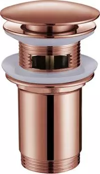 Донный клапан Abber AF0010MRG с переливом, розовое золото матовое