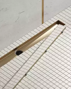 Дренажный канал Timo Drain System DS230208/17, 80 см, с двусторонней панелью под плитку, золото