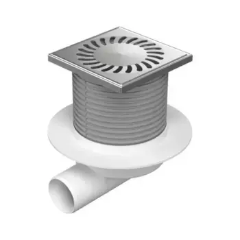 Дренажный трап Paini, 425NXL, 12.5 х 12.5 см, решетка перфорированная, с рамкой, затвор Нептун, хром