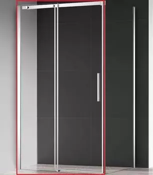 Душевая дверь AQUAme 120 AQM4803-12, профиль хром, стекло прозрачное