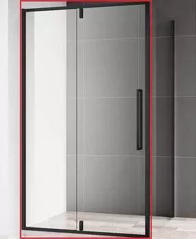 Душевая дверь AQUAme 120 AQM7108-2-12, профиль черный, стекло прозрачное