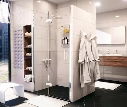 Душевая дверь в нишу 120 см WasserKRAFT Aller 10H05LWHITE левая, белый