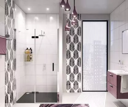 Душевая дверь в нишу 120 см WasserKRAFT Aller 10H05LBLACK левая, чёрный