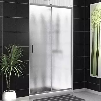 Душевая дверь в нишу BelBagno UNO-195-BF-1-130-CH-CR, стекло рифленое