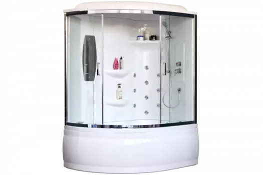 Душевая кабина 150х100 см Royal Bath ALP RB150ALP-T-CH-R стекло прозрачное с гидромассажем