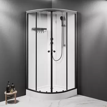 Душевая кабина Am.Pm X-Joy W94C-401-090BT 90х90см, с крышей, стекло прозрачное, профиль черный матовый