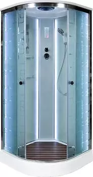 Душевая кабина Avacan EM1590LED, профиль хром, стекло матовое с узором