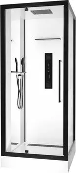 Душевая кабина Black&White G8022 90x90 8022000, профиль черный, стекло прозрачное