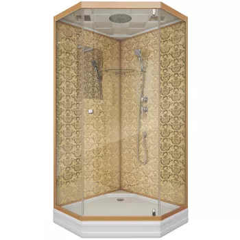 Душевая кабина Niagara Luxe 7701DG стекло прозрачное, профиль золото