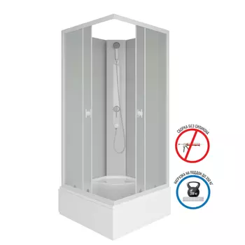 Душевая кабина Niagara Promo P90/26Q/MT/BK белый ,профиль белый