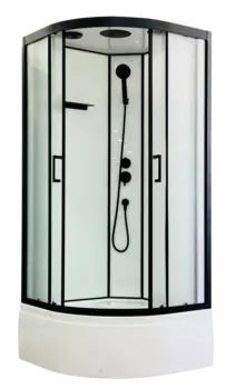 Душевая кабина Royal Bath Fato 100х100 RB100CK-M-BL FATO стекло рифленое, профиль черный