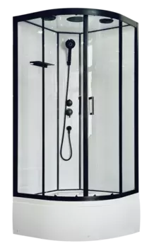 Душевая кабина Royal Bath Fato 85х85 RB85CK-T-BL FATO стекло прозрачное, профиль черный