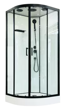 Душевая кабина Royal Bath Fato 90х90 RB90HK-T-BL FATO стекло прозрачное, профиль черный